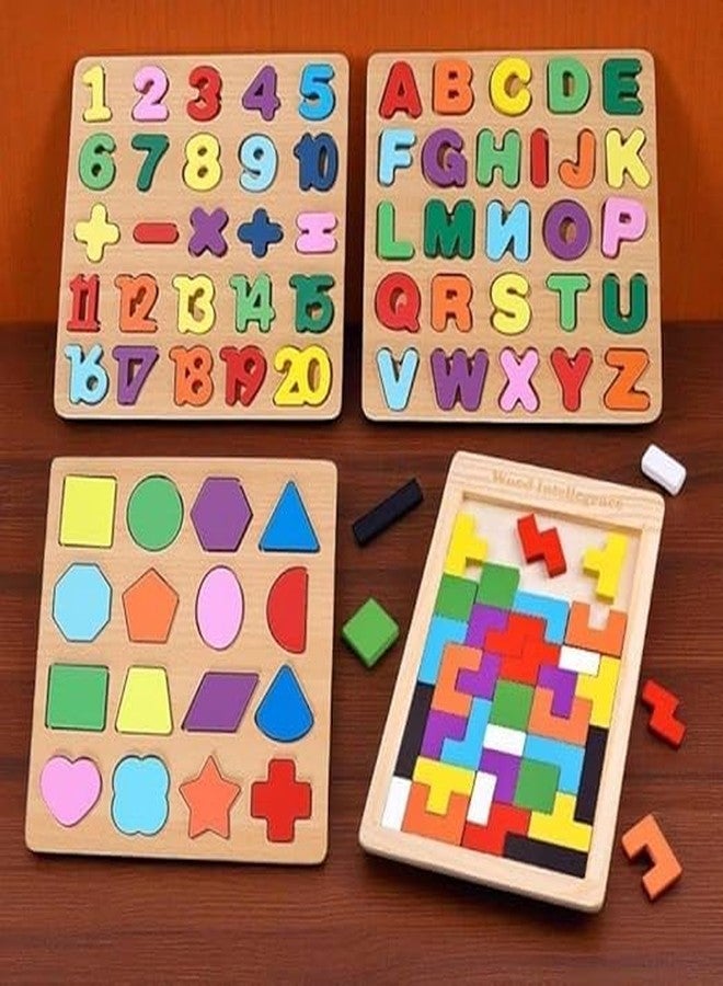 Dec Kitchenpro Montessori Wooden Puzzle Board for Toddlers | ABC Alphabet, Numbers | Toys | Educational Wooden Puzzle Set for Kids & Preschoolers Educational Toys for Brain Development (Model 2) - Image 5